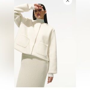 H&M Cream Fuzzy Coat